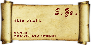 Stix Zsolt névjegykártya